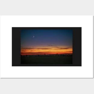 New Moon at Sunset Posters and Art